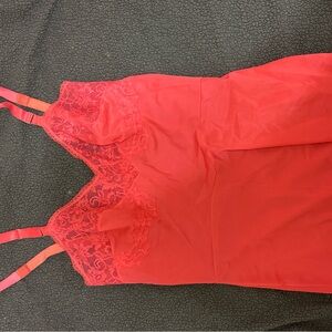 Vintage Red orange silk dress